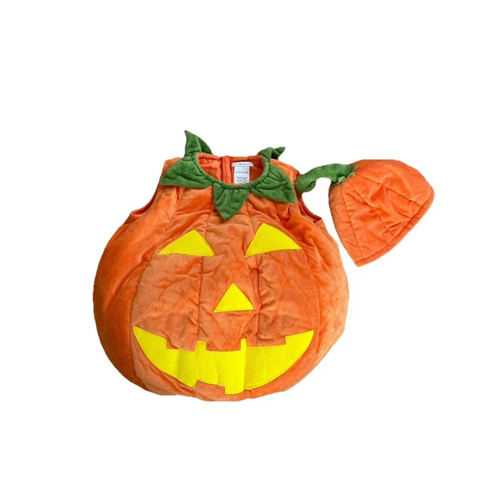 Pottery Barn Halloween Glow Pumpkin Toddler Costume 4-6 Jack O Lantern 2pc - Picture 2 of 7